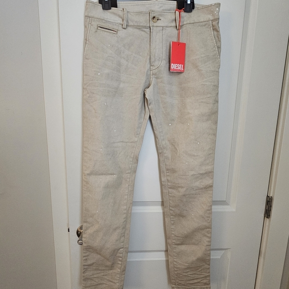 Diesel Other - Diesel size 32 mens beige paint splatter jeans